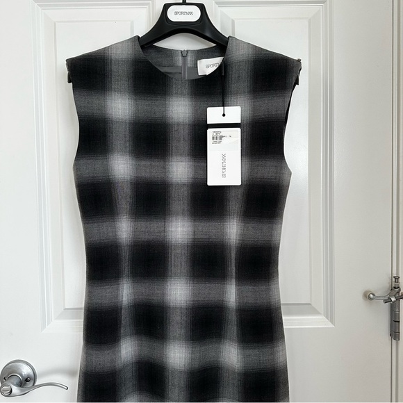 SPORTMAX MaxMara Checked Sleeveless Crewneck Mini Dress. Sz: M US4/6 165/88A NWT - Picture 10 of 16